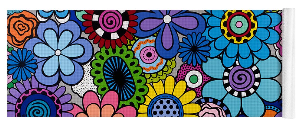 Flowers Yoga Mat featuring the painting All About the Blooms by Beth Ann Scott