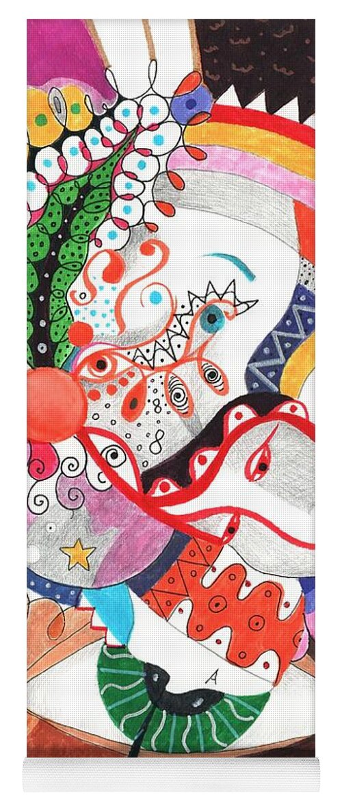 All Together By Helena Tiainen Yoga Mat featuring the mixed media All Together by Helena Tiainen