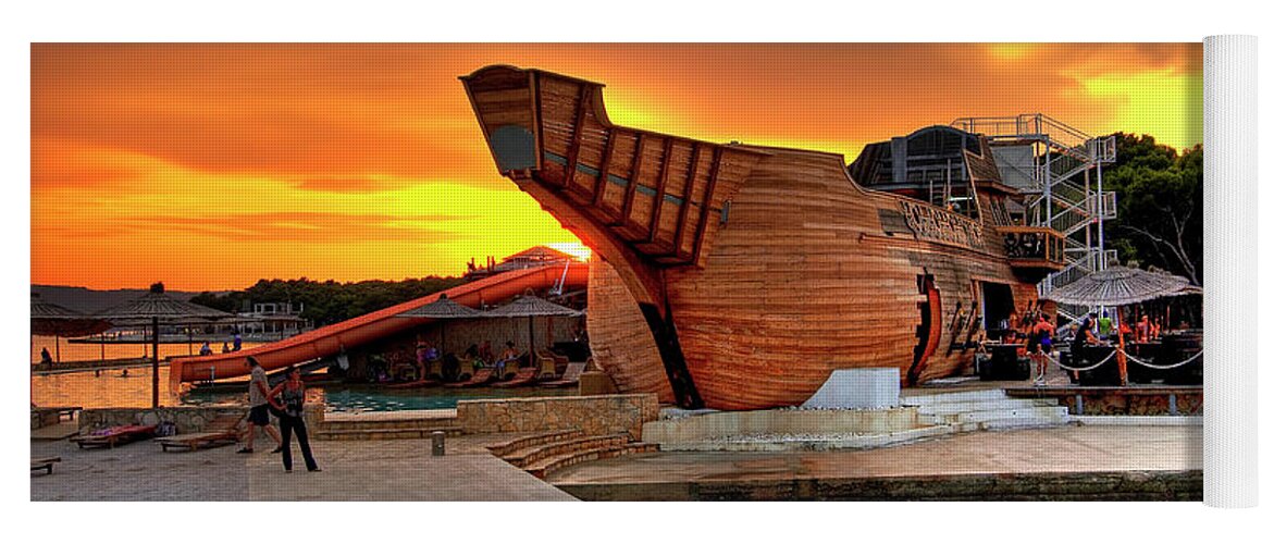 Boats Yoga Mat featuring the photograph Almost a Galleon - Sebenico Croatia by Paolo Signorini