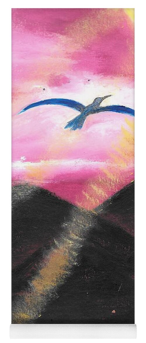 Bird Yoga Mat featuring the painting Almost There by Esoteric Gardens KN