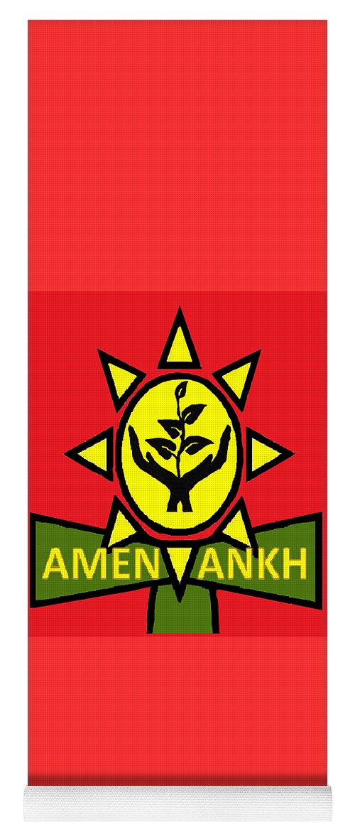 Amen Ankh Yoga Mat featuring the digital art Amen Ankh Sunset by Adenike AmenRa