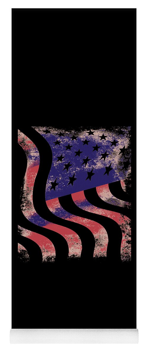 Funny Yoga Mat featuring the digital art American Flag by Flippin Sweet Gear