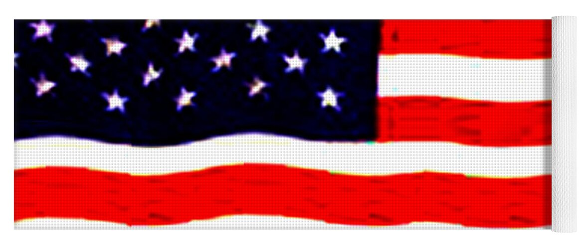 Flag Yoga Mat featuring the digital art American Flag by Karen Zuk Rosenblatt