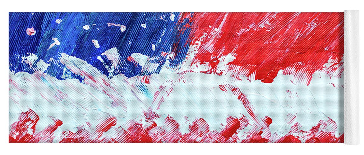 Paint Yoga Mat featuring the photograph American Flag Painting by Amelia Pearn