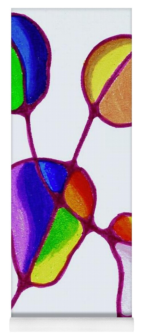Abstract Yoga Mat featuring the mixed media Amoeba by Della McGee
