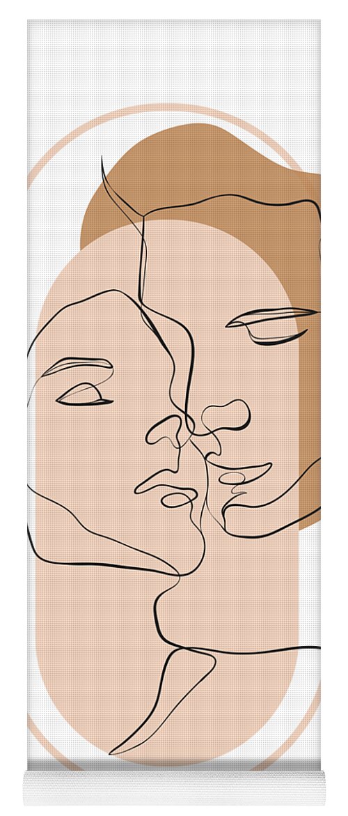 Amour 1 - Romance Neutral One Line Art Abstract Drawing Yoga Mat by  Bramblier York - Pixels Merch