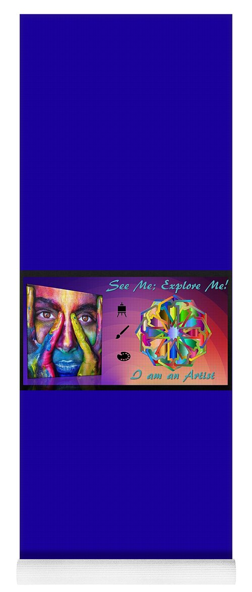 Art Yoga Mat featuring the mixed media An Artist in Many Colors by Nancy Ayanna Wyatt