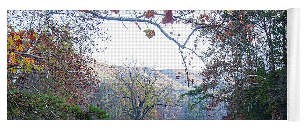 Autumn Yoga Mat featuring the photograph An Autumn Morning in a Mountain Valley by Bob Decker