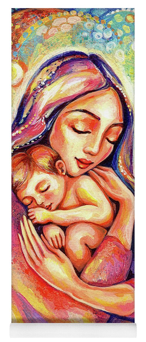 Mother And Child Yoga Mat featuring the painting Angel Dream by Eva Campbell