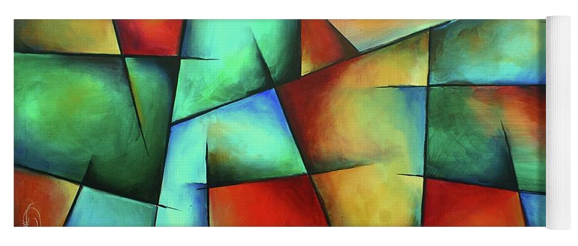 Abstract Yoga Mat featuring the painting Angel by Michael Lang
