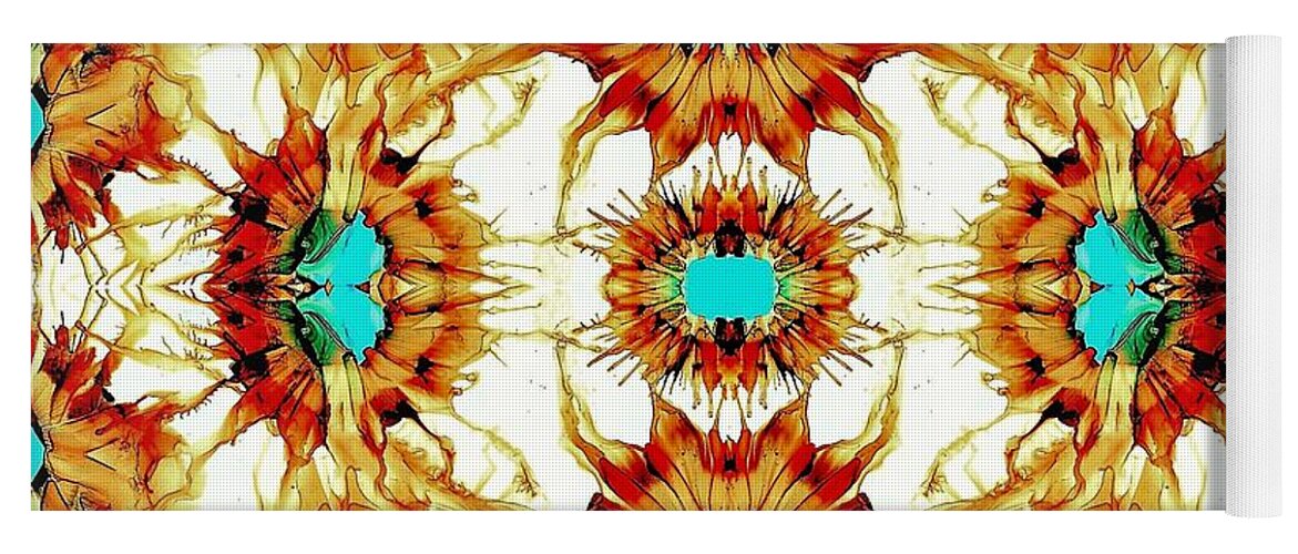 Alcohol Ink Yoga Mat featuring the painting Angela's Asters by Angela Marinari