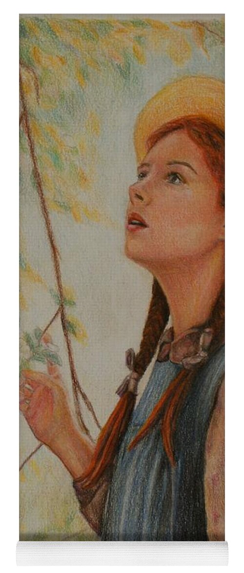 Anne Shirley Yoga Mat featuring the drawing Anne of Green Gables by Christine Jepsen