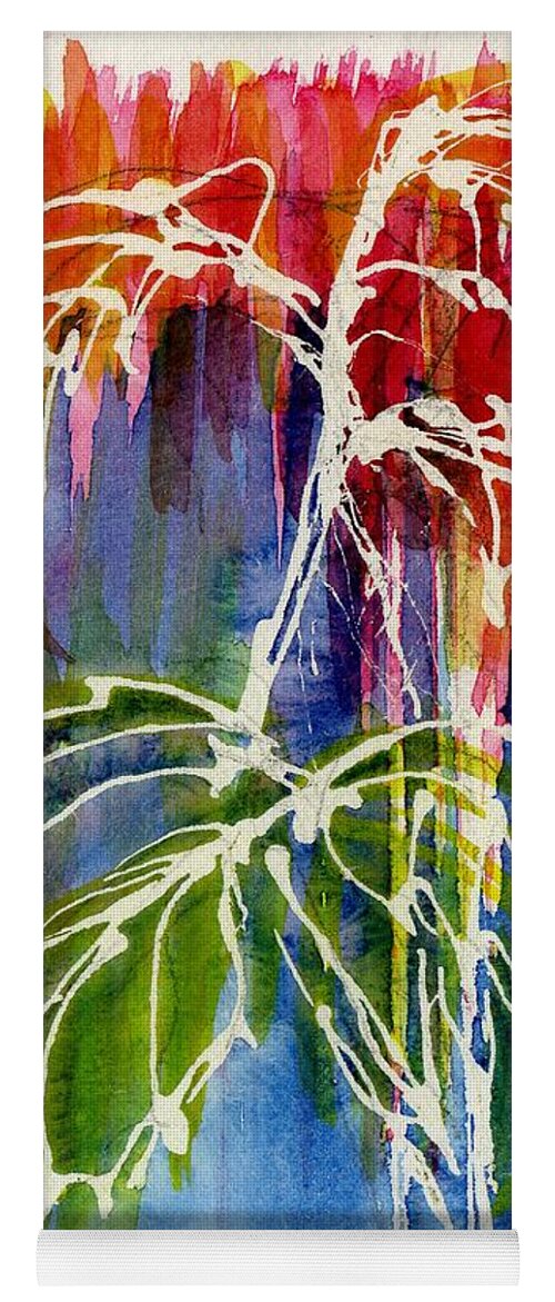Rainbow Color Yoga Mat featuring the painting Anniversary Ivy Vertical by Tammy Nara