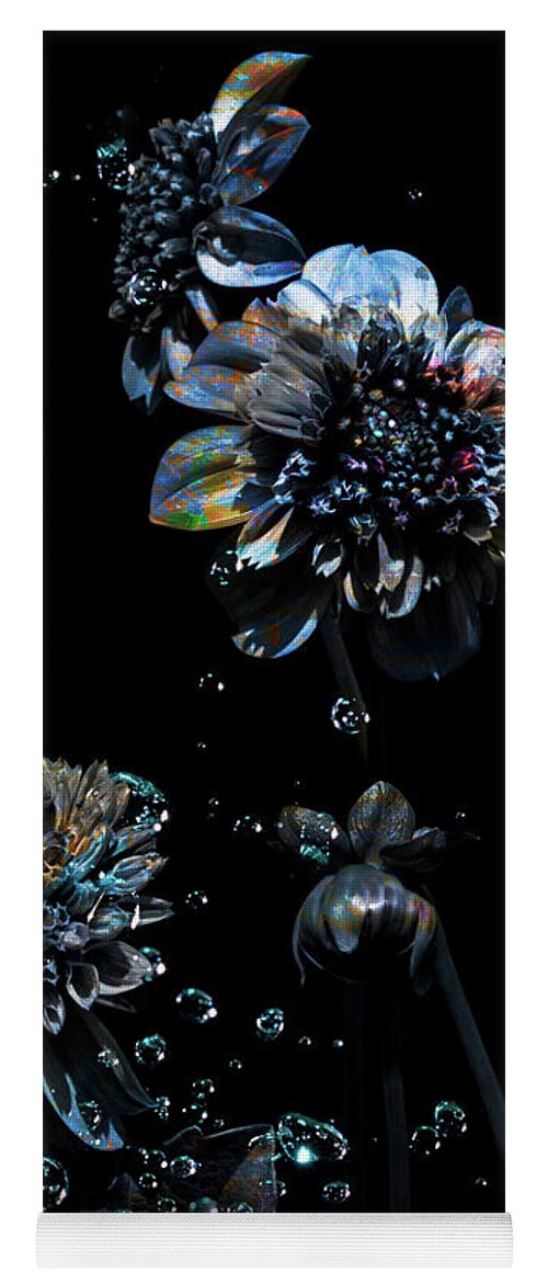 Dahlias; Garden; Modern Art; Contemporary Photography; Surrealism; Bubbles; Water; Playful; Blossoms; Petals; Garden Yoga Mat featuring the photograph Another by Cynthia Dickinson