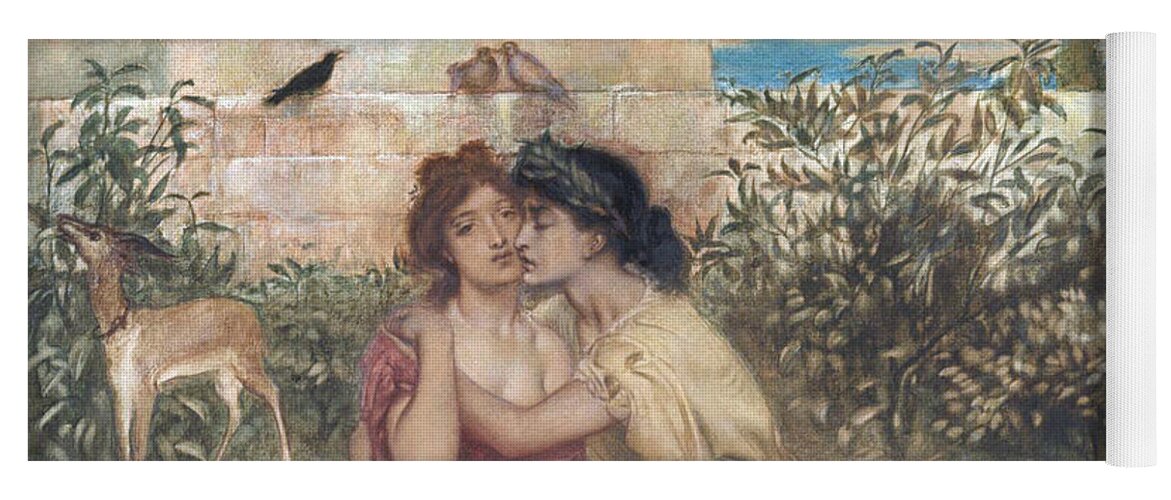 Sappho And Erinna In A Garden At Mytilene 1864 Simeon Solomon 1840-1905 Yoga Mat featuring the painting Sappho and Erinna in a Garden at Mytilene 1864 by Simeon Solomon