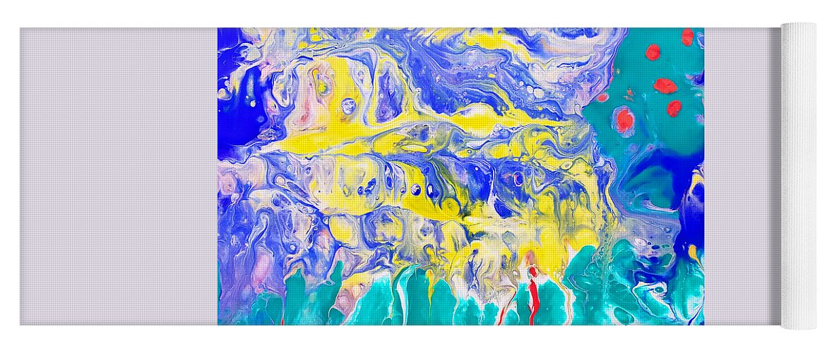 Abstract Yoga Mat featuring the painting Apple Beach by Christine Bolden
