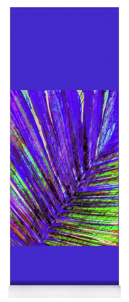 Palm Artwork Yoga Mat featuring the digital art Areca Peacock Plume by Pamela Smale Williams