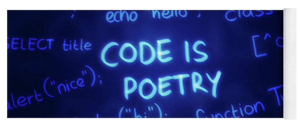 Coding Yoga Mat featuring the digital art Art - Code Is Poetry by Matthias Zegveld