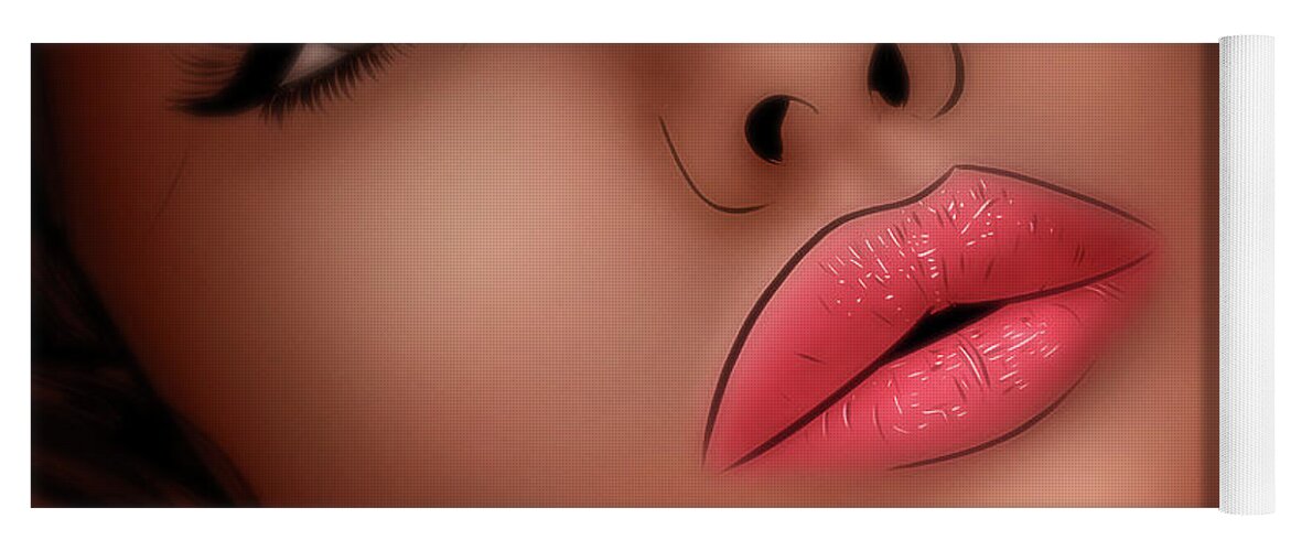Kiss Yoga Mat featuring the digital art Art - Fruitful Lips by Matthias Zegveld