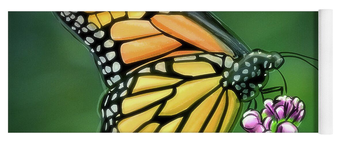 Butterflies Yoga Mat featuring the digital art Art - Wonderful Butterfly by Matthias Zegveld