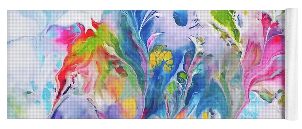 Rainbow Colors Yoga Mat featuring the painting Artist Garden 2 by Deborah Erlandson