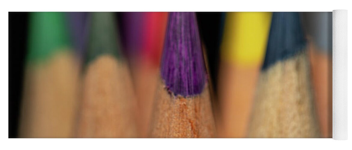 Pencil Yoga Mat featuring the photograph Artist Tools - Macro 4 by Amelia Pearn