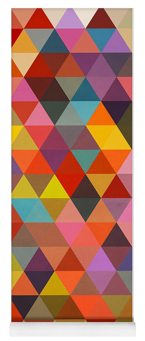 Contemporary Yoga Mat featuring the painting Geometric Shapes Abstract by Mark Ashkenazi