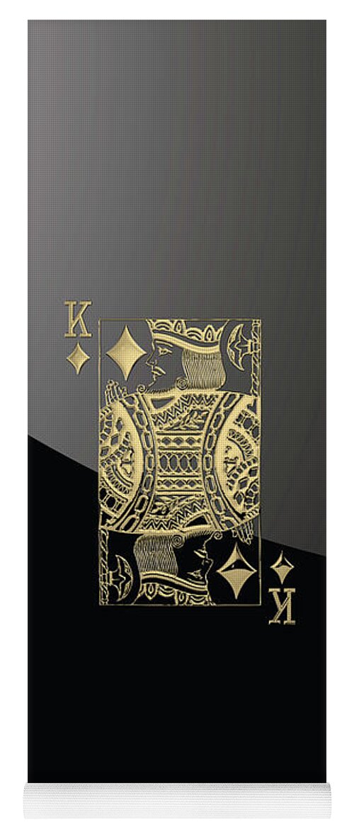 'gamble' Collection By Serge Averbukh Yoga Mat featuring the digital art King of Diamonds in Gold on Black by Serge Averbukh