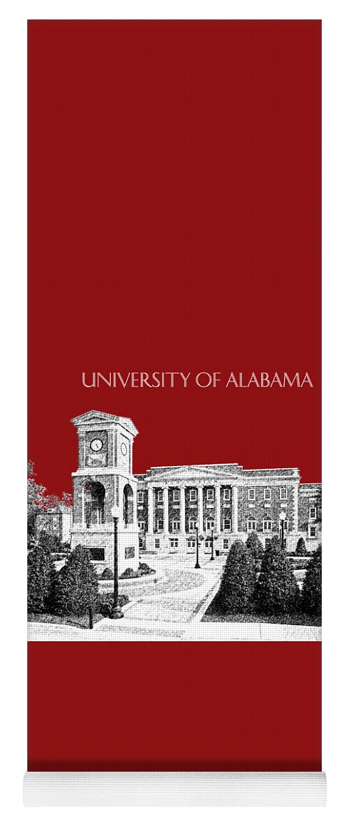 University Yoga Mat featuring the digital art University of Alabama #2 - Dark Red by DB Artist