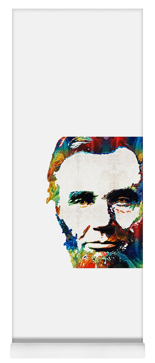 Abraham Lincoln Yoga Mat featuring the painting Abraham Lincoln Art - Colorful Abe - By Sharon Cummings by Sharon Cummings