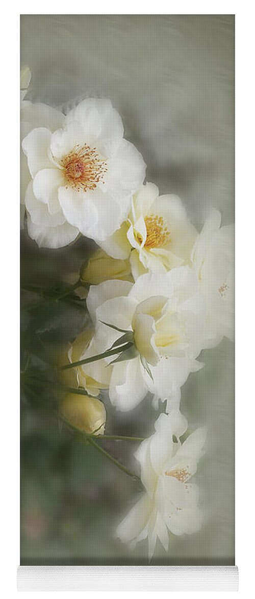 Roses Yoga Mat featuring the photograph White Roses 2 by Elaine Teague