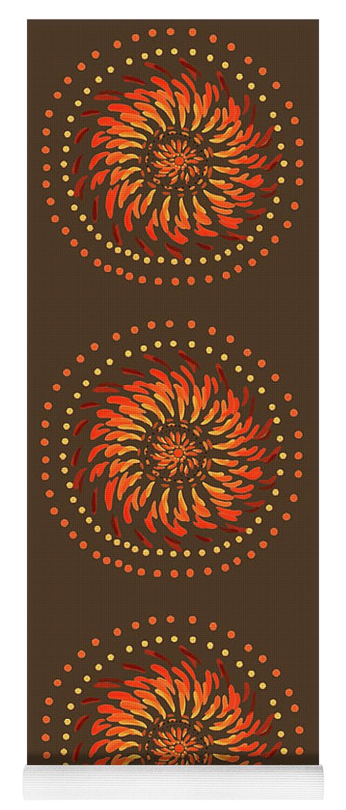 Abstract Yoga Mat featuring the painting Coober Pedy by Linda Lees