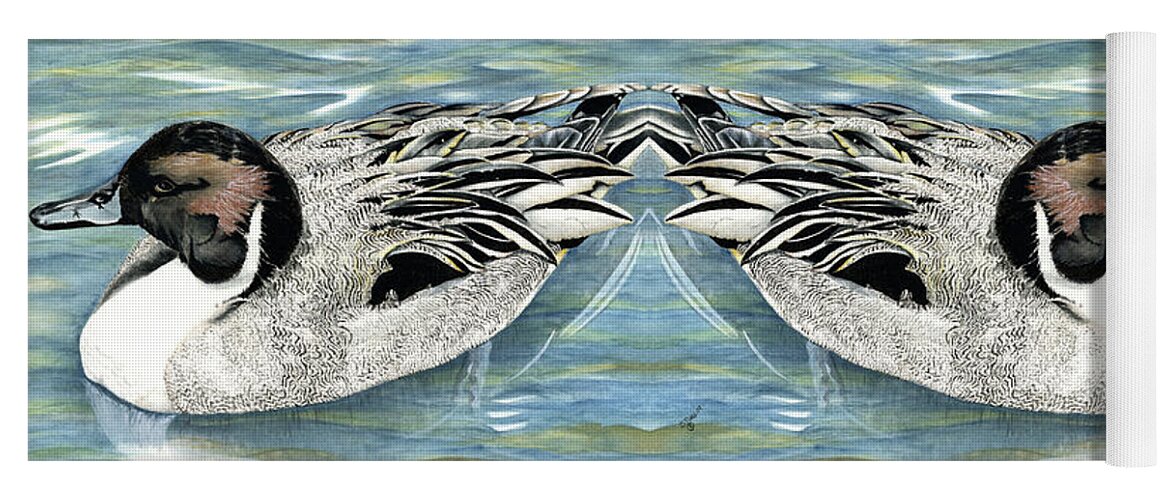 Duck Yoga Mat featuring the painting Pintailed Elegance Duck by Shari Nees