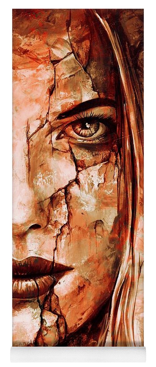 Woman Yoga Mat featuring the painting Temptation colored Rosewood by Emerico Imre Toth