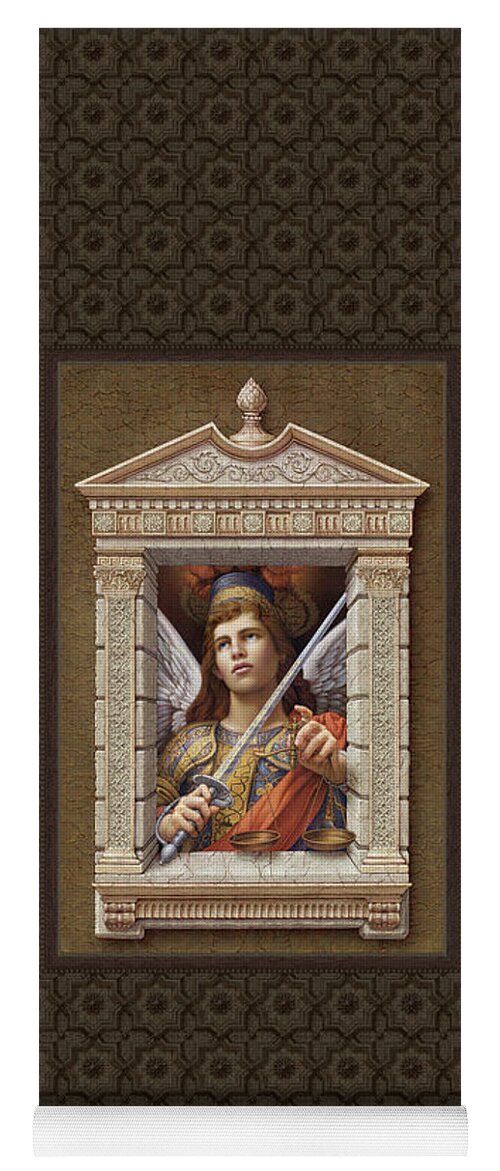 Christian Art Yoga Mat featuring the painting Archangel Michael 2 by Kurt Wenner