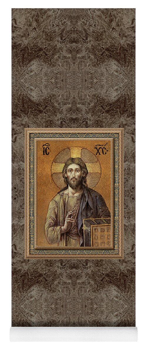 Christian Art Yoga Mat featuring the painting Byzantine Christ by Kurt Wenner