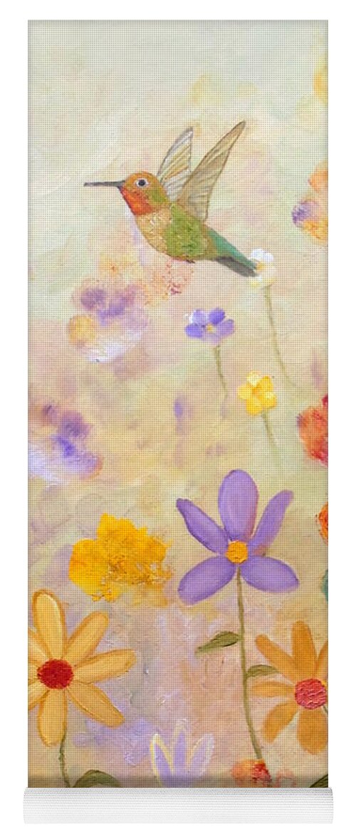 Hummingbird Yoga Mat featuring the painting Close To Heaven I by Angeles M Pomata