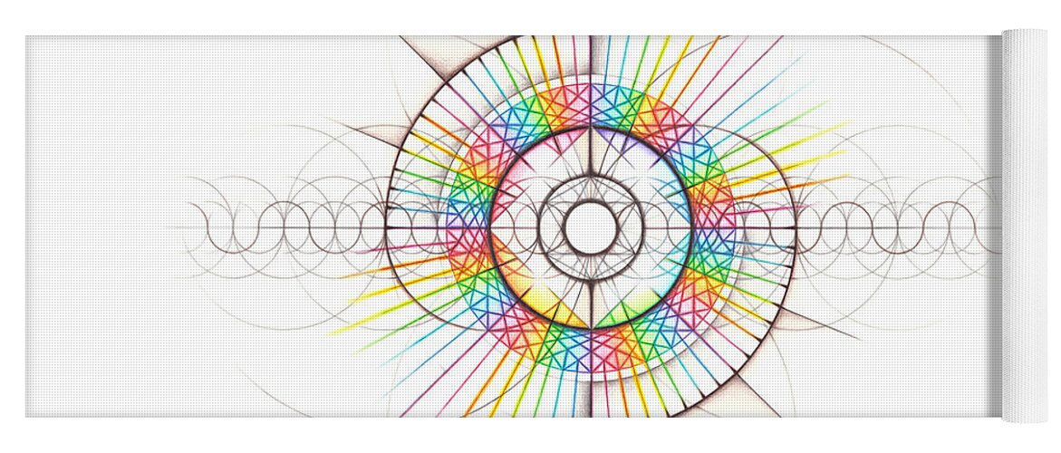 Abstract Yoga Mat featuring the drawing Intuitive Geometry - The Intuitive Self and Personality Matrix by Nathalie Strassburg