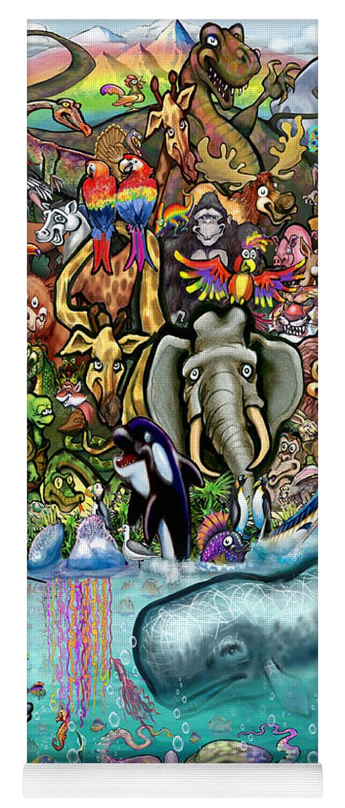Animals Yoga Mat featuring the digital art Animals of Land and Sea by Kevin Middleton
