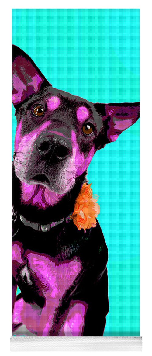 Dogs Yoga Mat featuring the photograph Popart Rottie Mix by Renee Spade Photography