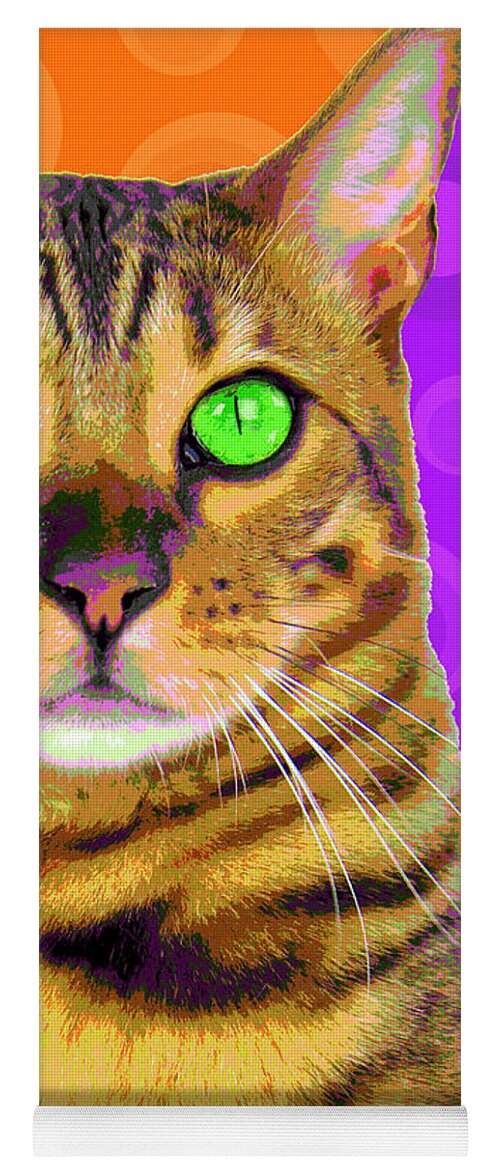 Cat Yoga Mat featuring the photograph PopART Bengal Kitty by Renee Spade Photography