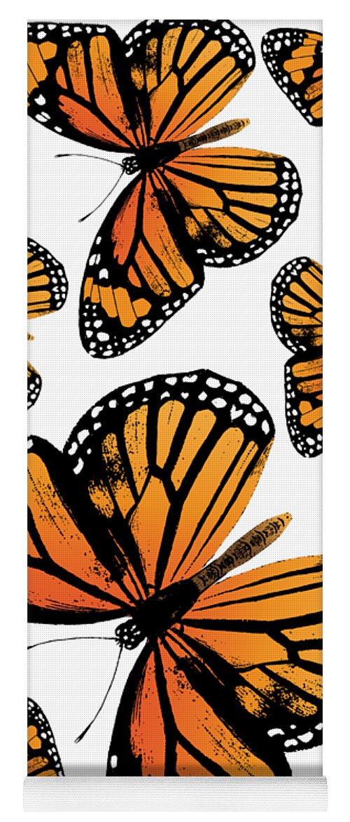 Monarch Butterflies Yoga Mat featuring the digital art Monarch Butterflies by Eclectic at Heart