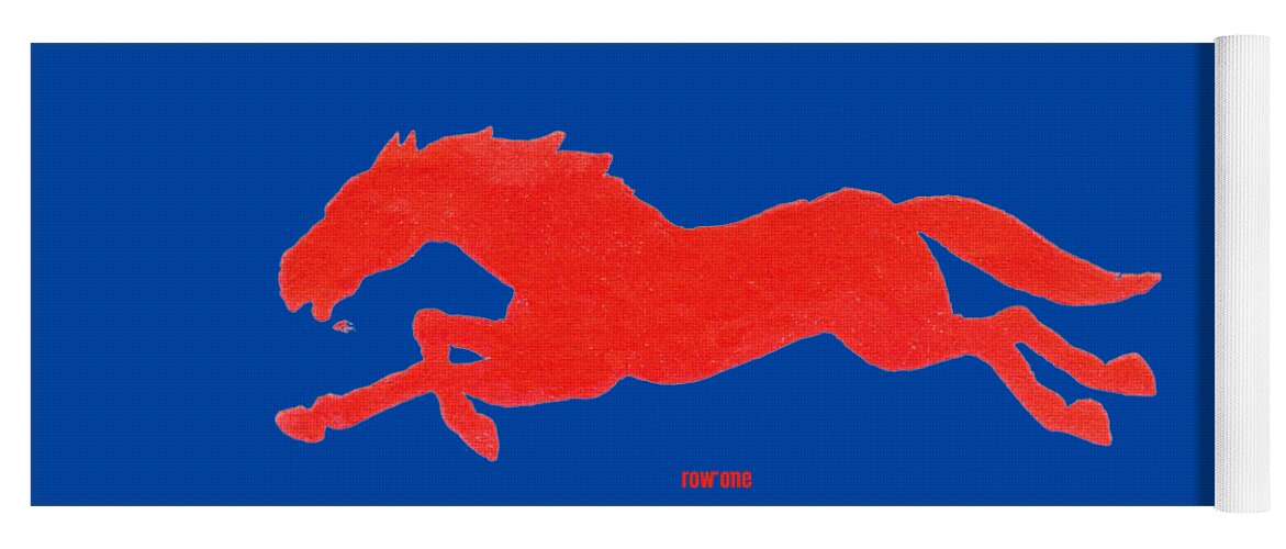 Smu Yoga Mat featuring the mixed media 1933 SMU Mustangs Art by Row One Brand
