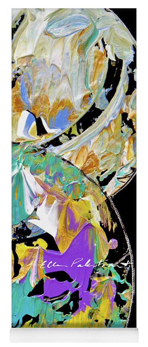 Wall Art Yoga Mat featuring the painting Interplanetary Dance - Vertical by Ellen Palestrant