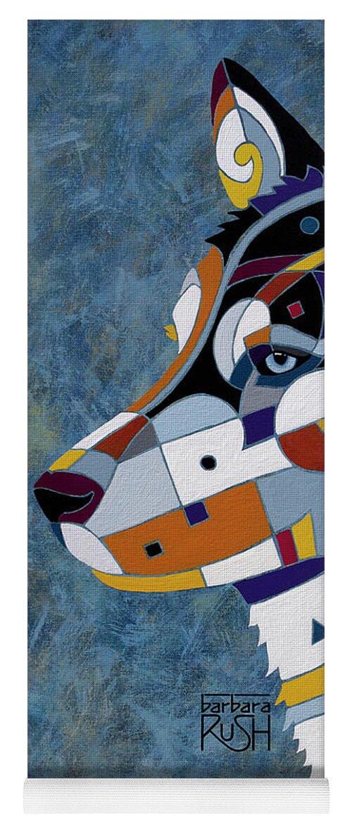 Dog Art Yoga Mat featuring the painting Made to Chill - Siberian Husky Art by Barbara Rush
