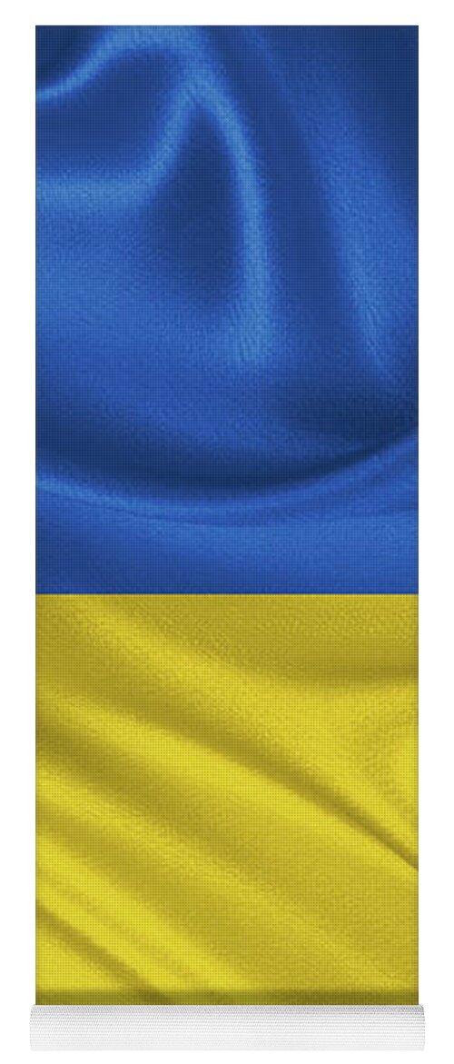 World Heraldry By Serge Averbukh Yoga Mat featuring the digital art Ukrainian National Flag - Prapor Ukrainy by Serge Averbukh