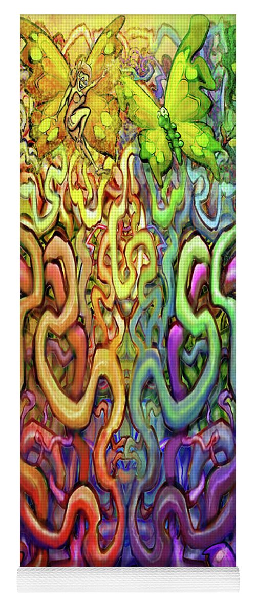 Twisted Yoga Mat featuring the digital art Twisted Rainbow Magic by Kevin Middleton