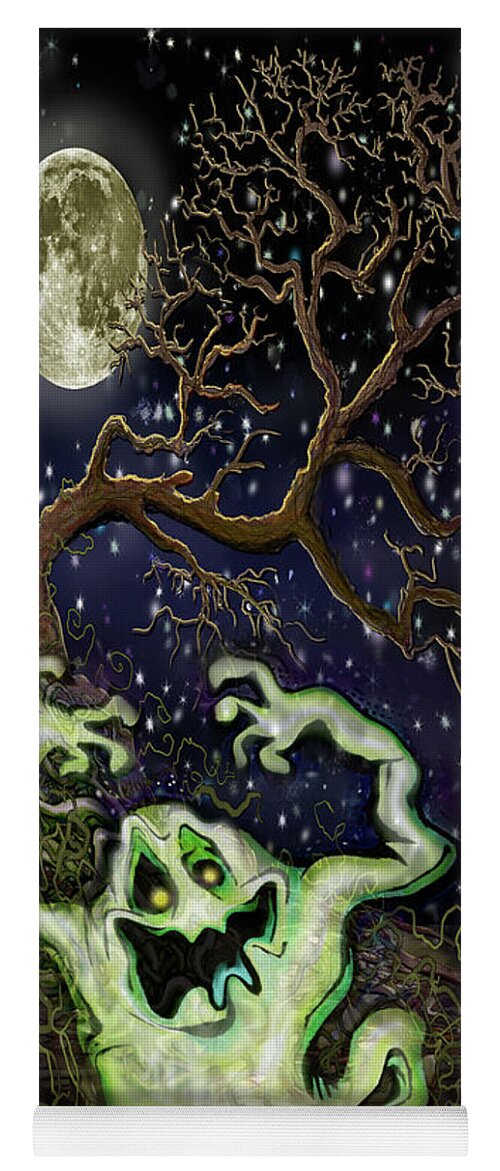 Ghost Yoga Mat featuring the digital art Ghost Tree by Kevin Middleton