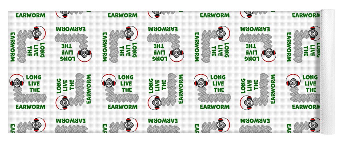 Earworm Yoga Mat featuring the digital art Long Live The Earworm by Ali Baucom