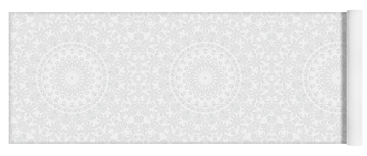 White On White Yoga Mat featuring the digital art White on White Mandala Kaleidoscope Medallion Flower by Mercury McCutcheon